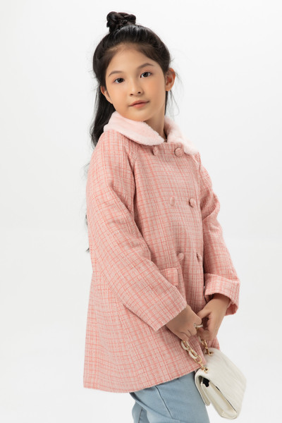 Áo khoác vải tweed dáng dài