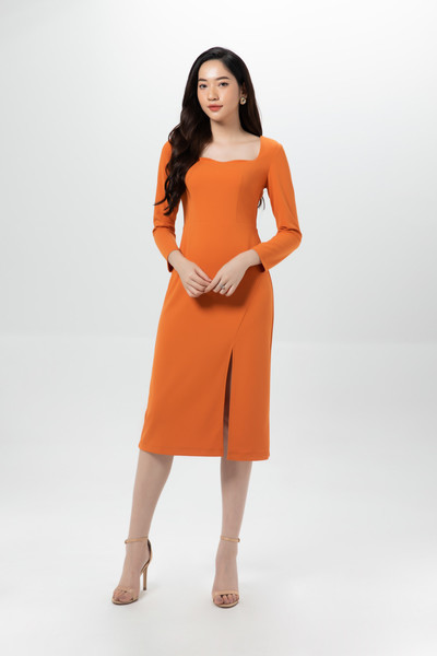 Đầm thun xẻ tà