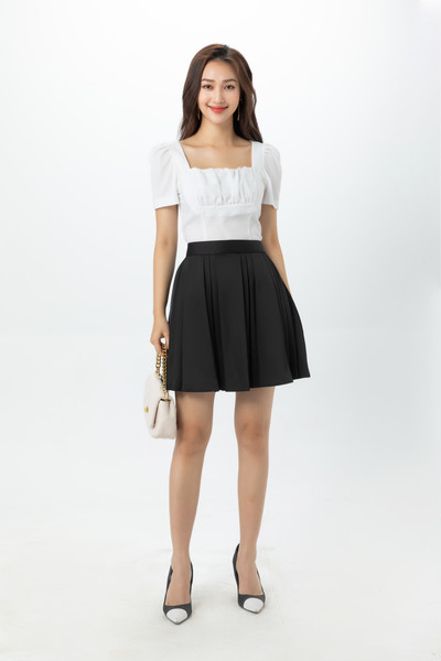 Áo peplum phối nhún