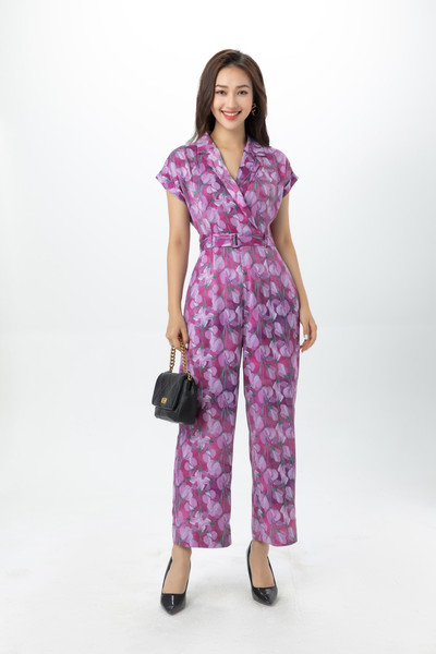 Jumpsuit vest phối đai