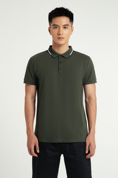 Áo Polo thun viền cổ