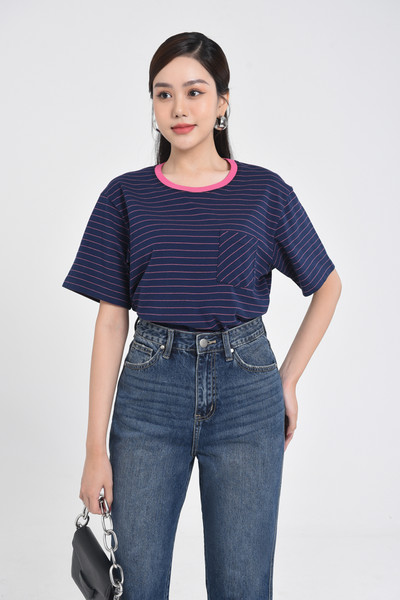 Áo thun kẻ ngang dáng oversize