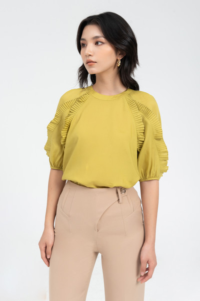 Áo tencel phối viền bèo