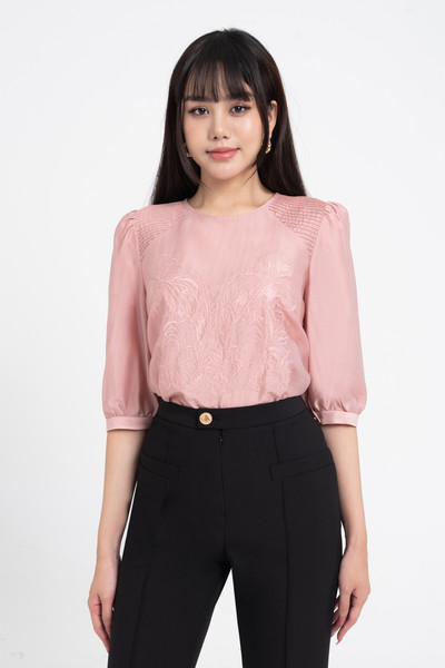 Áo tencel thêu họa tiết