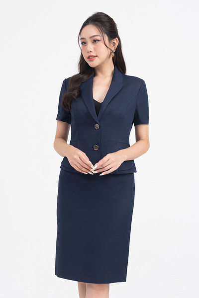 Set Áo Vest Peplum và Chân Váy Bút Chì